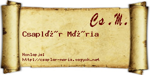 Csaplár Mária névjegykártya