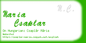 maria csaplar business card