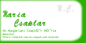 maria csaplar business card